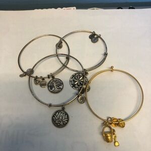 Alex and Ani Gold and Silver Charm Bangle Set